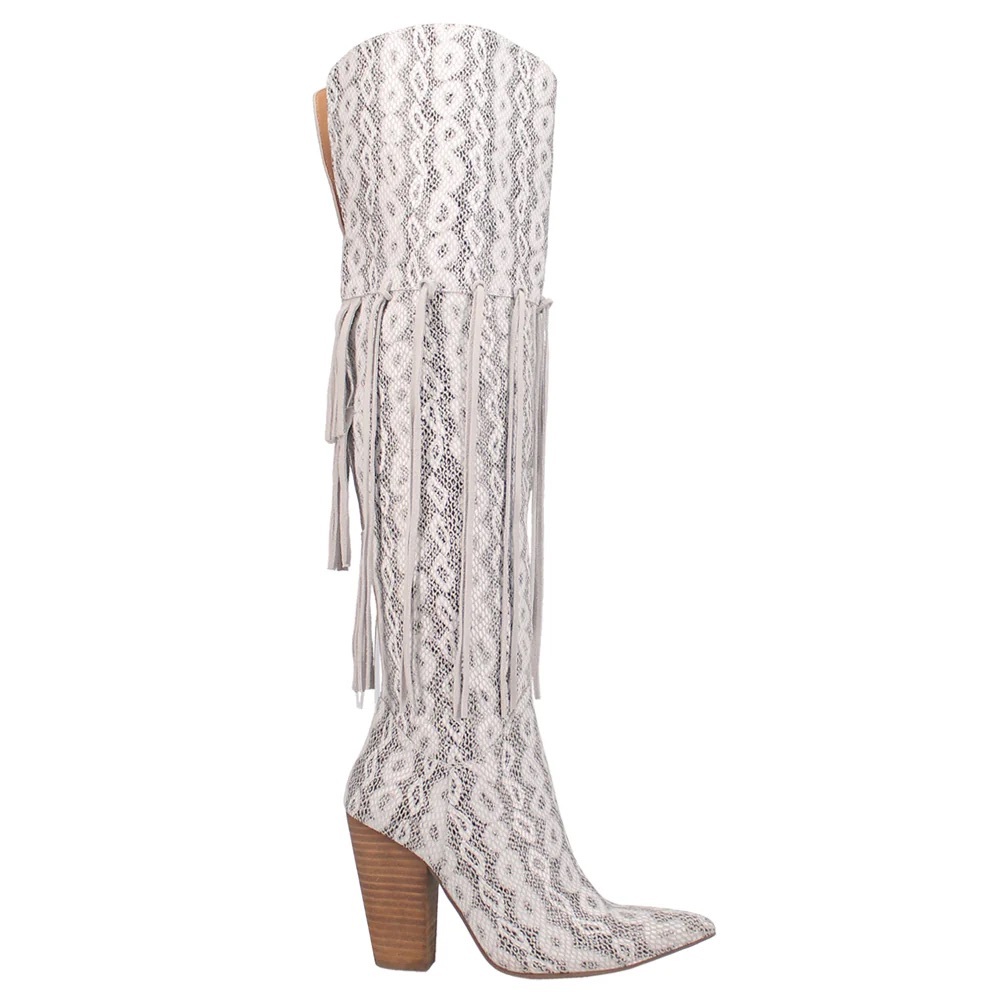 Dingo Kitty Kat Fringe Snake Snip Toe Cowboy Boots